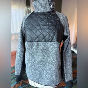 Abercrombie & Fitch Gray and Black Fleece Jacket